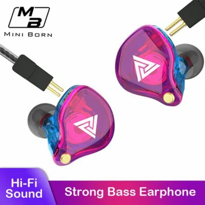 Mini Born QKZ VK4 In Ear Earphone Stereo Headphone Sport Wired Earbuds HiFi Heavy Bass Sound Noise Isolating Headset with Microphone with Free Case Box