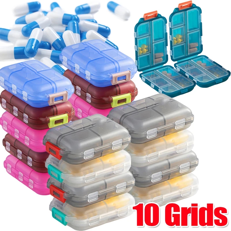 Mini xách tay thuốc tổ chức trường hợp 10 Lưới pillbox hộp lưu trữ thuốc container hàng tuần thuốc Pill trường hợp