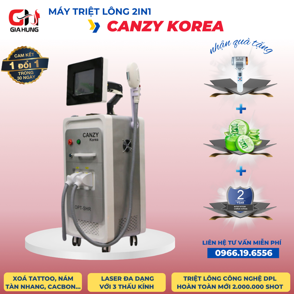 Máy Laser xoá xăm và triệt lông Canzy Korea chính hãng