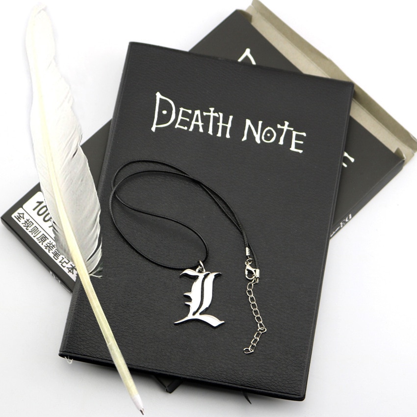 A5 Anime Death Note Bộ sổ Sổ tay da và Vòng cổ bút lông hoạt hình nghệ thuật Nhật ký ghi chép Death Note notepad