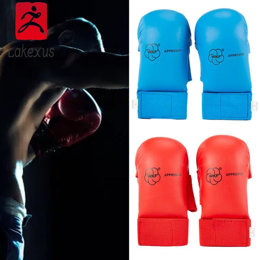 Lakexus 1 đôi găng tay có dây đeo cổ tay năm ngón dày nắm đấm Găng Tay Luyện tập đấm bốc Karate có bảo vệ ngón tay cái