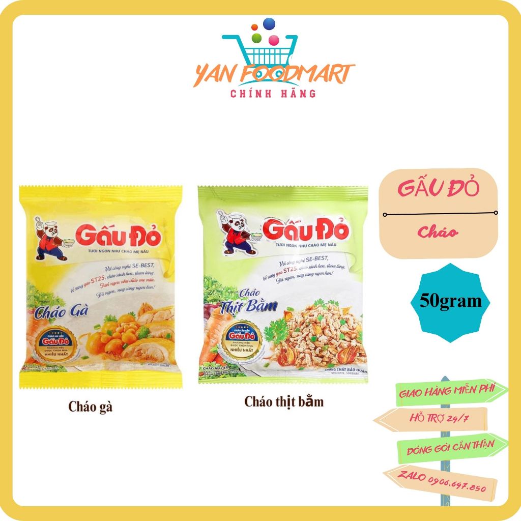 Cháo gấu đỏ 50g/gói