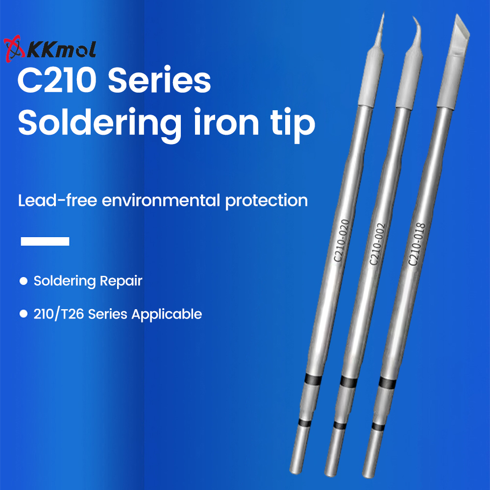 Kkmol C210 đầu que hàn sắt phổ JBC T26 Trạm Hàn C210 sưởi ấm lõi thẳng tip cong tip dao tip đầu que hàn sắt