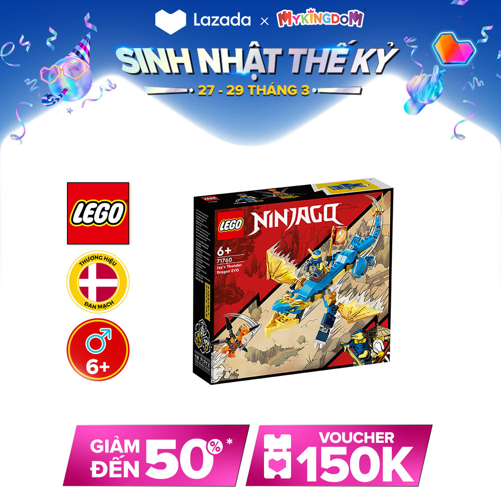 VOUCHER GIẢM THÊM ĐẾN 150K Đồ Chơi LEGO NINJAGO Rồng Thần Của Jay 71760