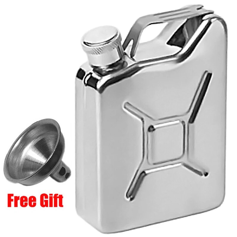 【Shop the Look】 5 Oz Flask With Funnel Portable Pot Creative Stainless Steel Flagon For Whiskey Liquor Personalized Men