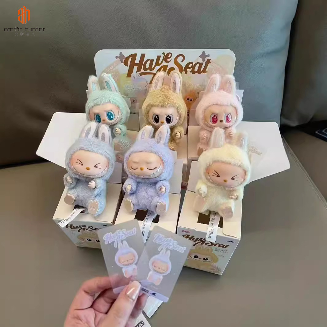  ARCTIC HUNTER Tại chỗ bong bóng Mart labubu Những Con Quái Vật ấm lòng Macaron Vinyl mặt hộp đồ chơi sưu tập tượng mô hình bằng vải lông 