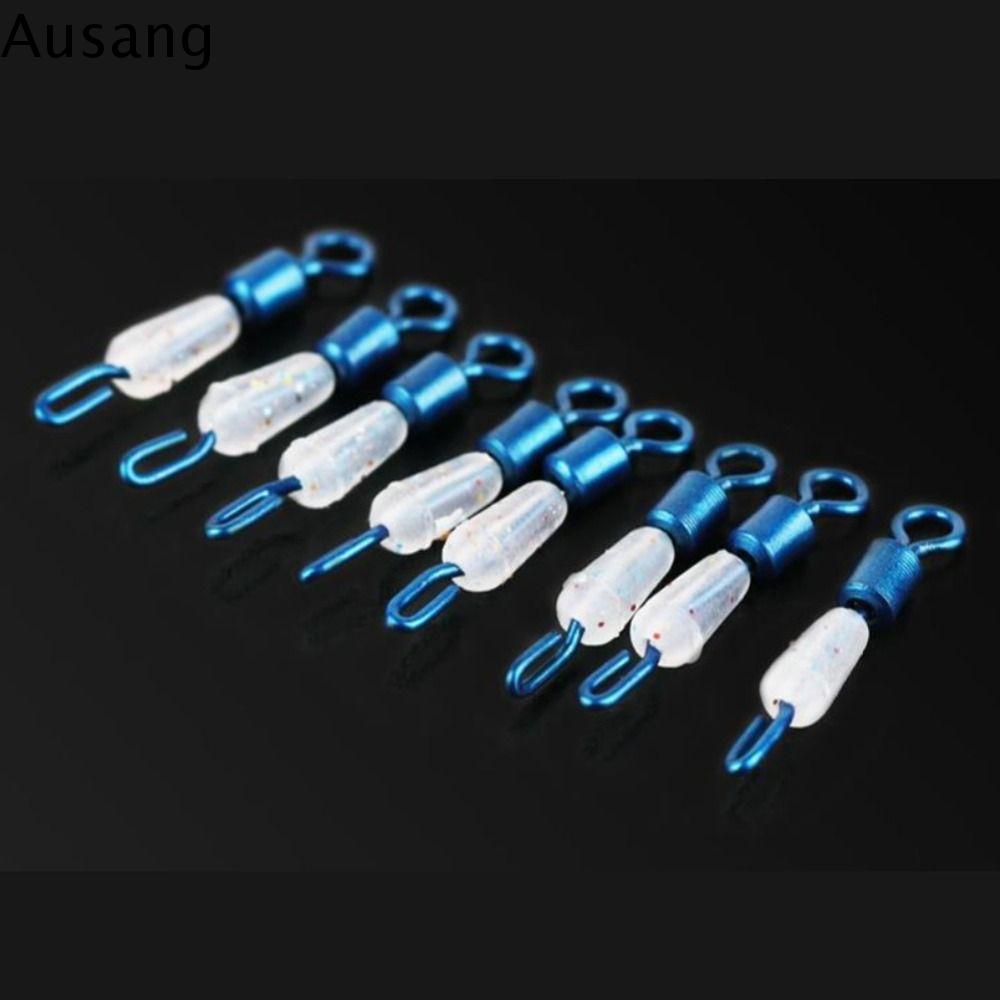 AUSANG 50PCS Hình 8 Đầu nối kẹp phụ Xoay Vòng bi Cuộn tròn màu trơn Dụng cụ câu cá Móc đơn Dây câu liên kết nhanh Dòng phụ