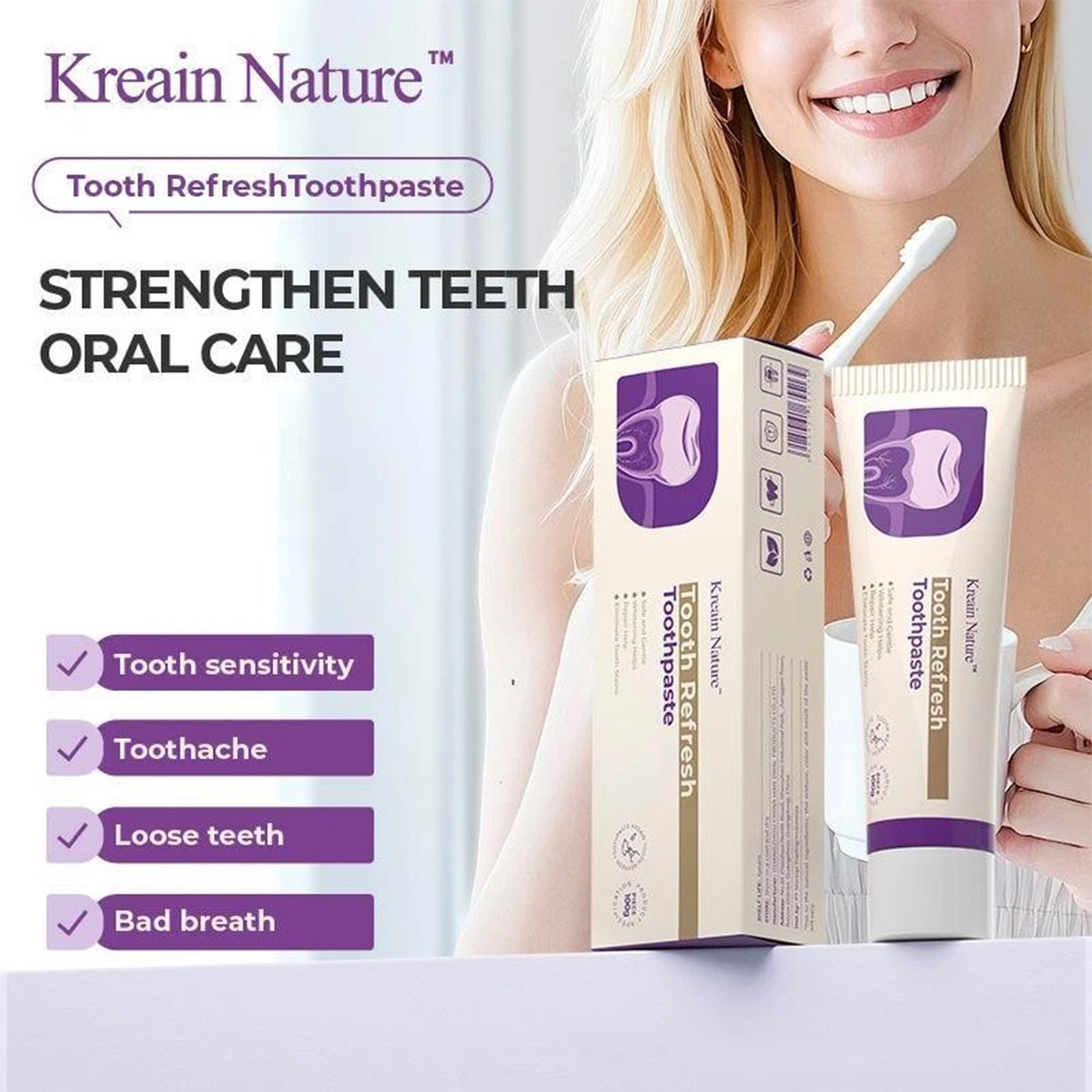 1pcs 100g Kreain Nature Toothpaste, Natural Ingredients, Fresh Breath,Brightening Effectively