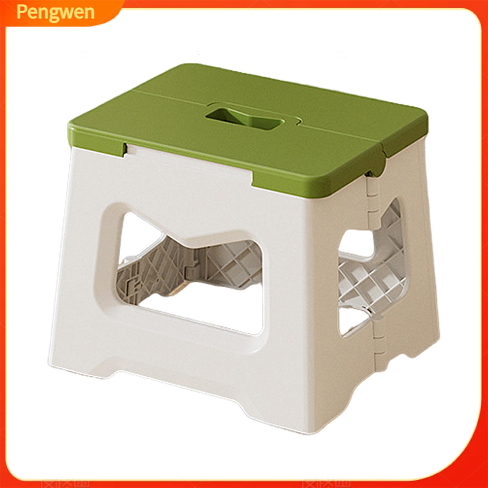 Pengwen Multifunctional Step Stool Folding Bench for Toddlers Portable Folding Stool with Handle – Multifunctional Plastic Footstool Seat Cushion for Toddlers Seniors Lightweight and Durable for Indoor - 4