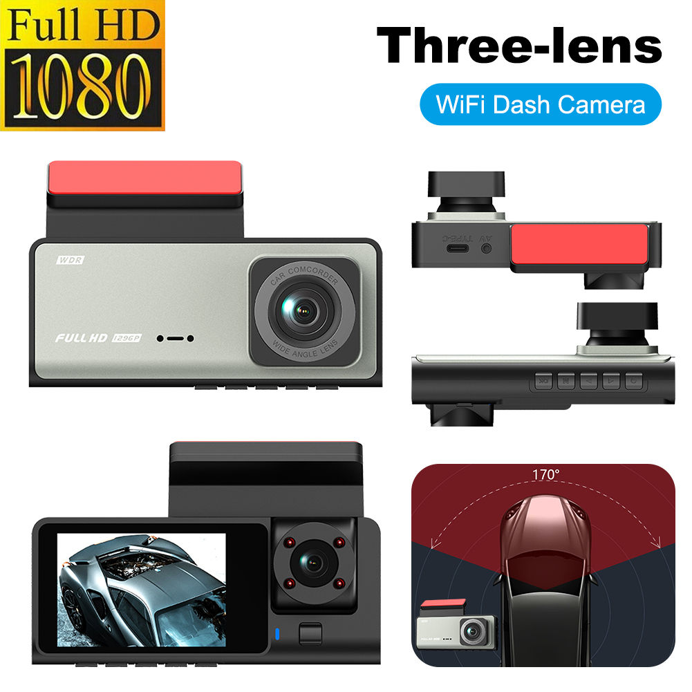 Jpk [Hàng sẵn có] Dash Cam, camera hành trình 1296P phía trước, camera hành trình wifi cho xe ô tô với ứng dụng, nhìn trong đêm, Mini ẩn Camera ô tô đơn, ghi lặp lại, chế độ đỗ xe 24h, hỗ trợ tối đa 128GB,