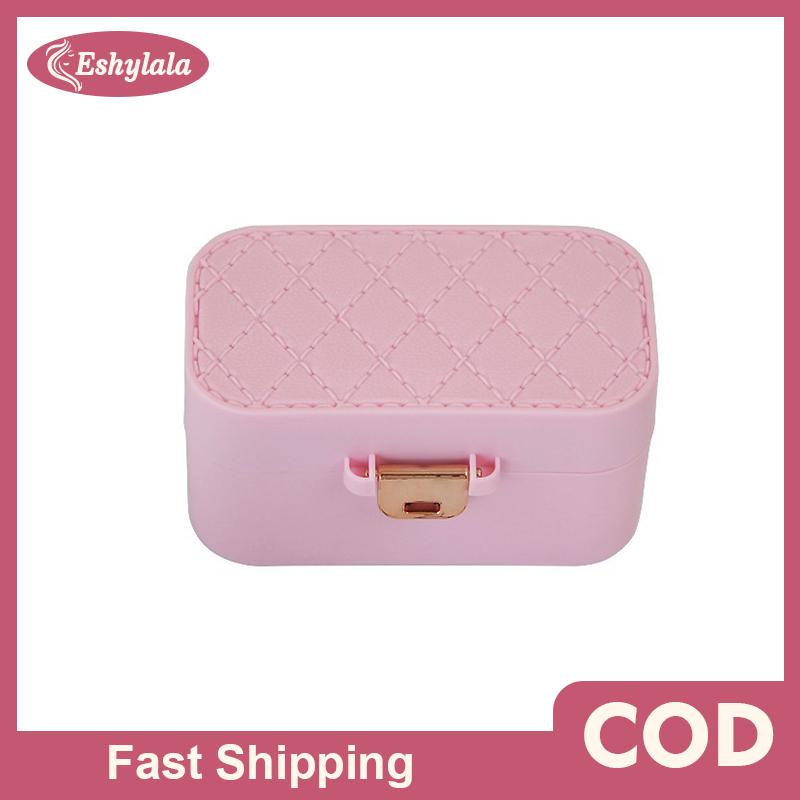 Eshylala กล่องเก็บเครื่องประดับขนาดเล็กพกพาได้กล่องเก็บต่างหูสร้อยคอสำหรับจัดระเบียบแหวนผู้หญิงพร้อมกล่องโชว์เครื่องประดับ ราคา 12 บาท*ส่งฟรี
