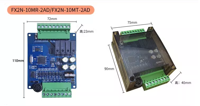 Board Mạch Lập Trình PLC KW FX2N/ KW2N 10MT 6 input 4 Output Transistor, 2AD, RS232/MD8, 24VDC, GX Works2, 2 Đầu Ra Tốc Độ Cao 100kHz - 10MT - MẠCH TRẦN