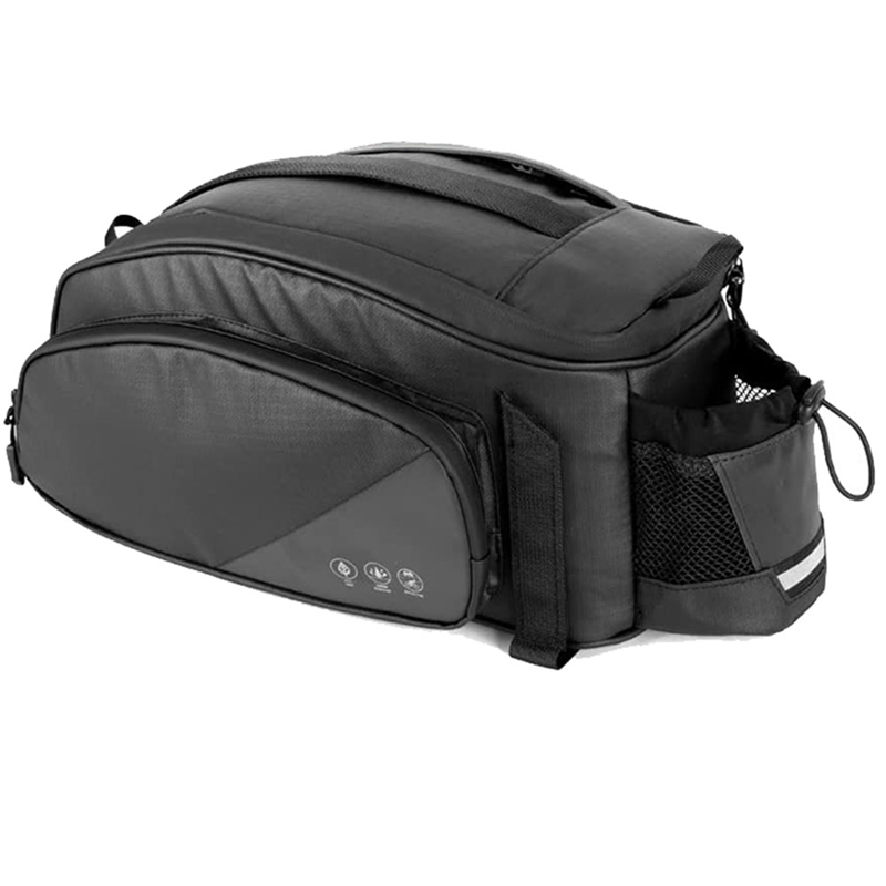 -Bike Rear Rack Bag,Waterproof Reflective Bicycle Bag,Cycling Rear Rack Carrier Bag Backseat Storage with Shoulder Strap