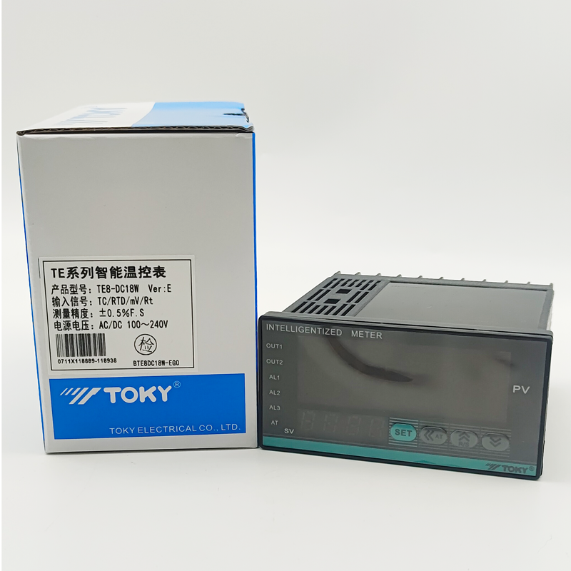 TE8-DC18W Bộ Điều Khiển Nhiệt Độ TOKY Nguồn 100-240V, Đầu ra 4-20mA, 2 cảnh báo, Có RS485, Đầu vào TC/RTD | Tùy chọn: TE8-RC18W/SB10W/DC18W | Hỗ Trợ 24V | Đa Dạng Model | Chức Năng Hằng Nhiệt | Độ Chính Xác Cao