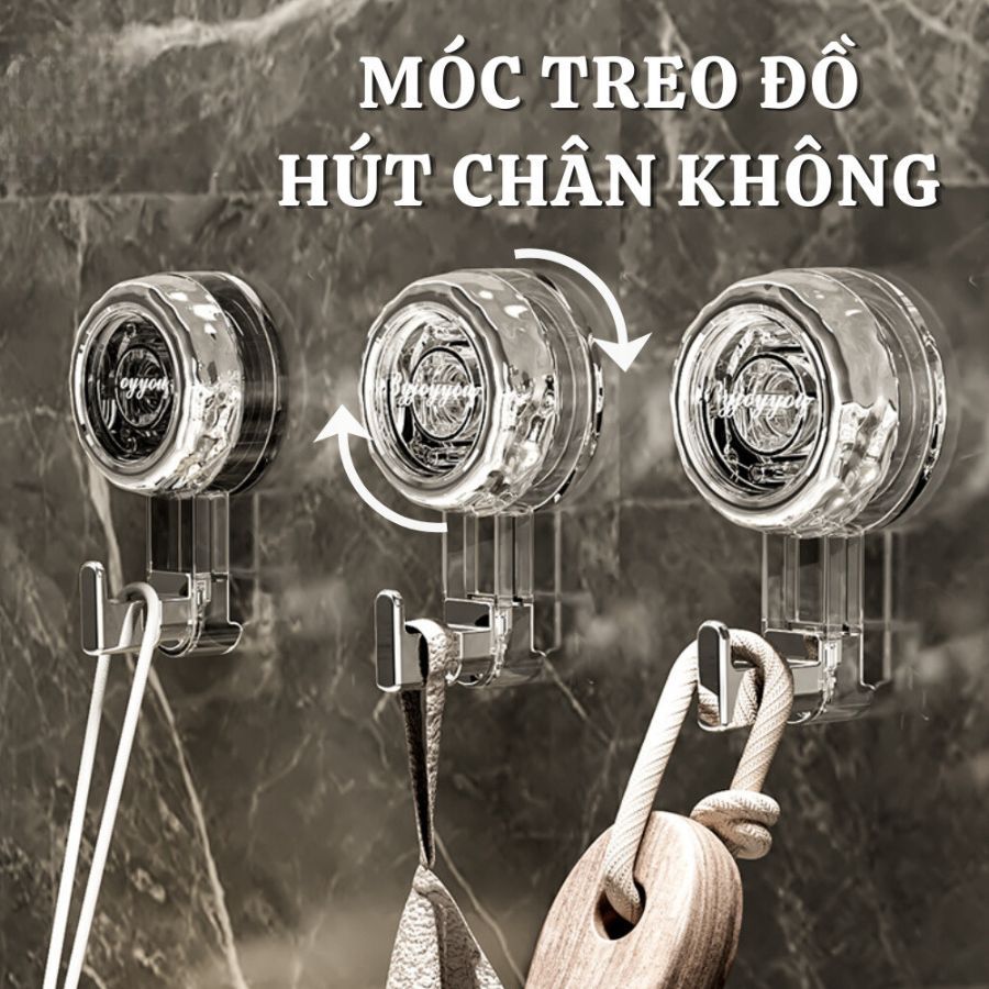 Móc cốc hút, móc treo đồ hút chân không chịu lực có thể tái sử dụng nhiều lần không cần khoan vít