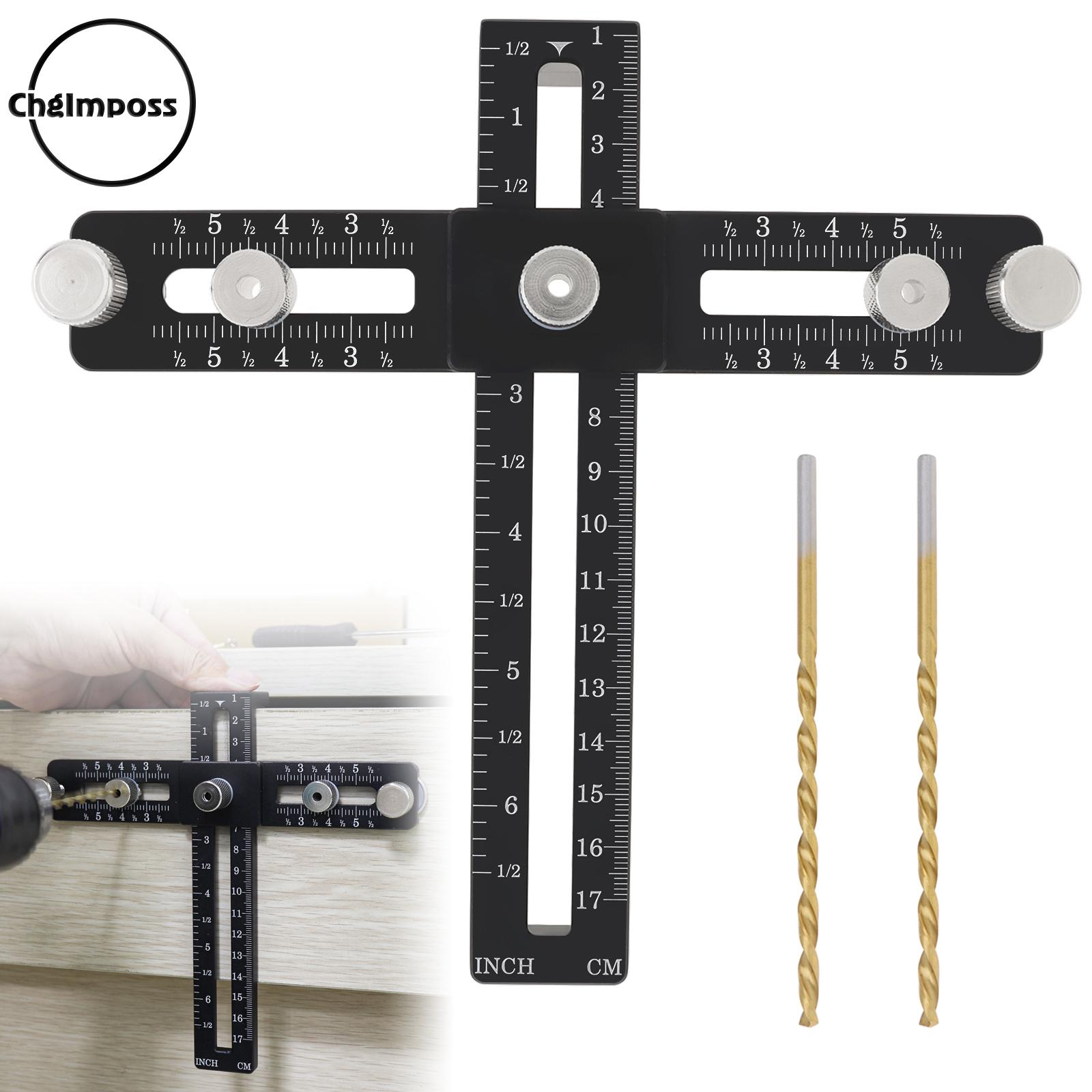 ChgImposs Cabinet Hardware Jig Adjustable Cabinet Handle Template Tool Straight Alignment Holes Drill Guide Self Centering Punch Locator ราคา 540 บาท*ส่งฟรี