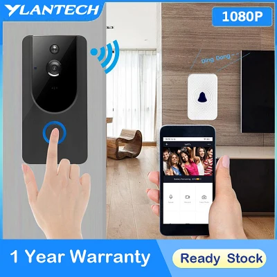 YLANTECH HD 1080P Smart WiFi Video Doorbell Camera Visual Intercom 2MP Night vision IP Door Bell Wireless Security Camera