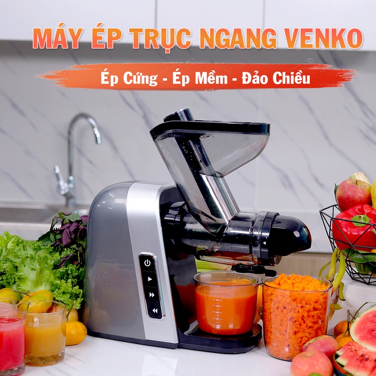 [HÀNG LOẠI 1] Máy Ép Chậm Trục Ngang Venko VS30 Ép Trái Cây Giữ 95% Lượng Nước Bảo Hành 12 Tháng