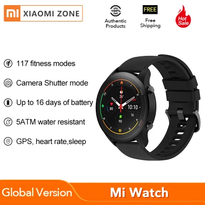 【New】Global Version Xiaomi Mi Watch color Blood Oxygen GPS Bluetooth 5.0 Fitness Heart R-ate Monitor 5ATM Waterproof Mi Smart Watch Mi Watch