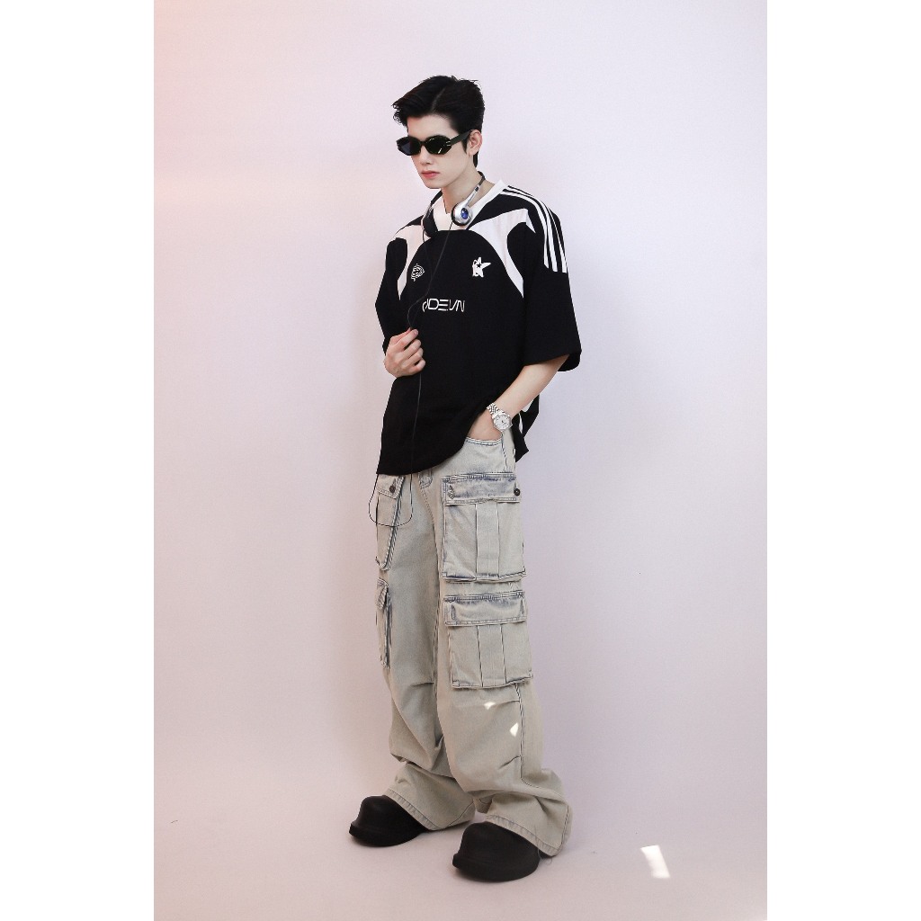 Áo thun phối bóng đá phông rộng local brand nam nữ  streetwear thể thao âu mỹ oversize cặp đôi phông