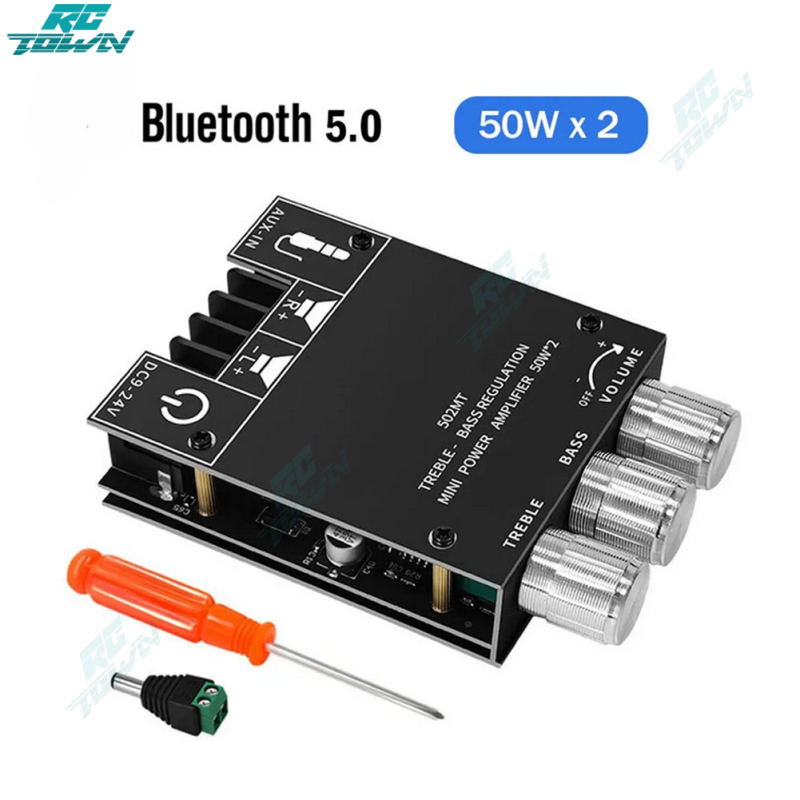 ZK-502MT Channel Subwoofer Amplifier Board 2.0 Power Audio Stereo Amplifier Board 2X50W Bass Power Amplifier Module Set ราคา 231 บาท*ส่งฟรี