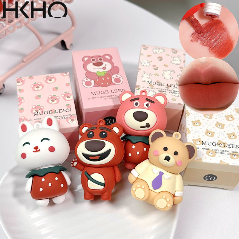 HKHO Cute Doll Waterproof Velvet Matte Lip Gloss Long-Lasting Non-stick Cup Liquid Lipstick