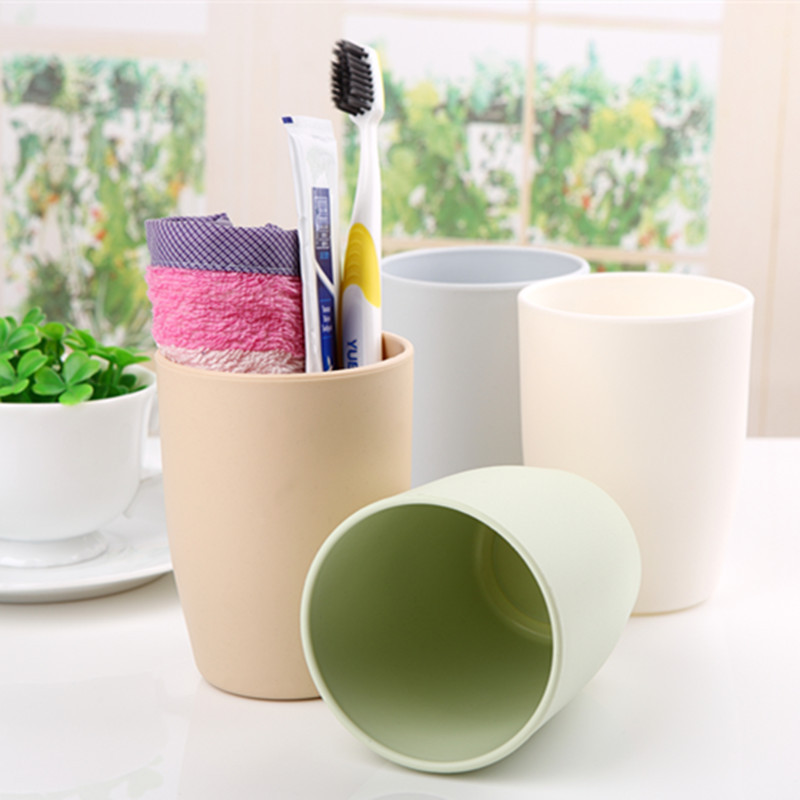 Plain color green plastic couple brush Cup simple universal wash cup round gargle Cup Cup wholesale
