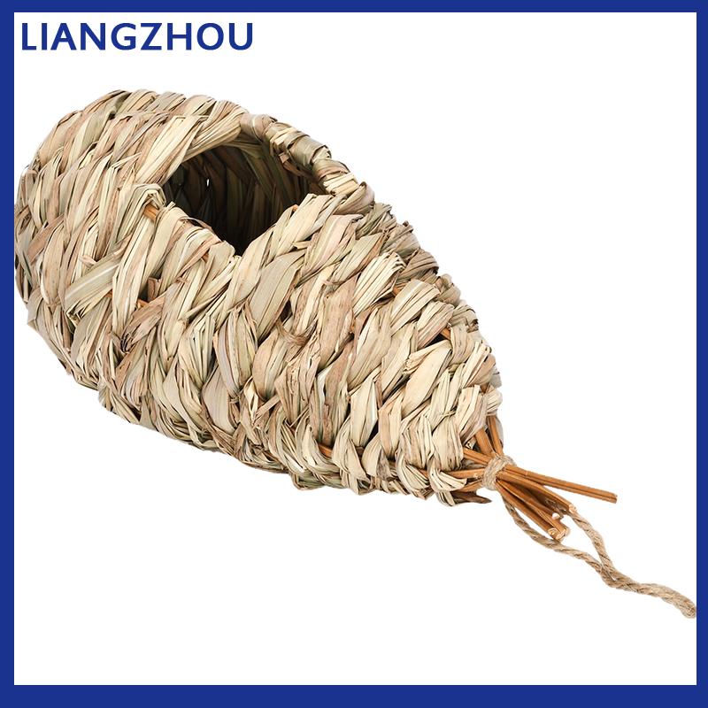 LIANGZHOU Chim làm tổ ngoài trời dệt tay trang trí chim Nhà chim lồng nơi trú ẩn dệt treo Vẹt làm tổ sáng tạo làm bằng tay lồng chim