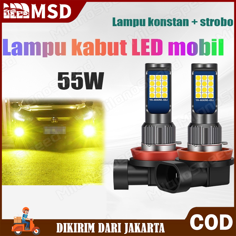 2Pcs Lampu LED Putih kuning H11 Two Color untuk Headlight Fog lamp Mobil Lampu Depan 12 24V Anti Kabut Untuk Mobil Harga 24,700 rupiah*Gratis Ongkir