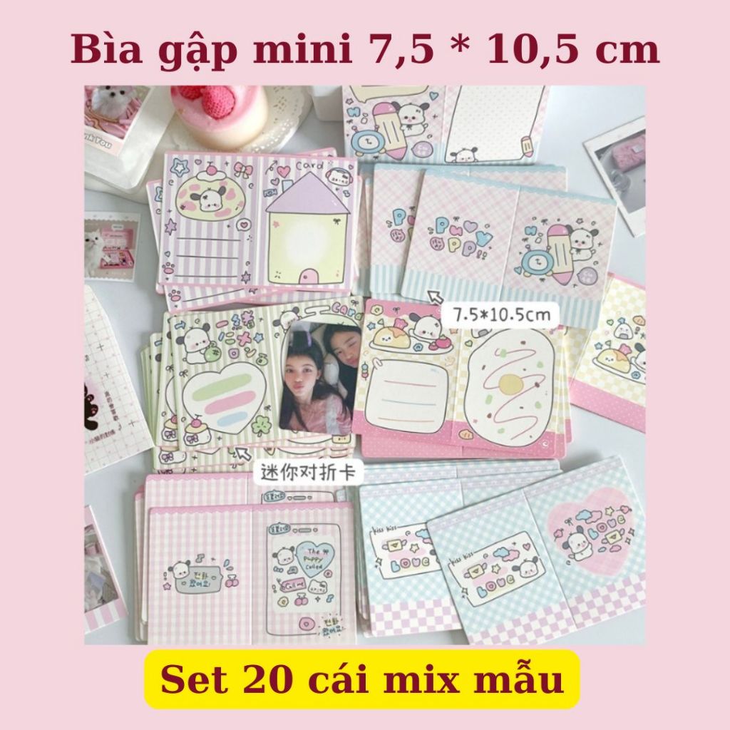 Set 20/50/100 bìa gập MINI 75 * 105 cm gói card viết thiệp siêu xinh [TG17]