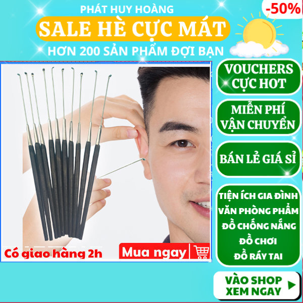 Combo 5 cây móc ráy tai dài  17 cm chất lượng tốt , giá rẻ - cây lấy ráy tai inox - cây muỗng lấy gáy tai hàng Việt  Nam - Phát Huy Hoàng