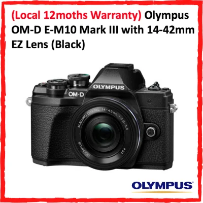 (Local 12moths Warranty) Olympus OM-D E-M10 Mark III with 14-42mm EZ Lens (Black / Silver) + Freegifts