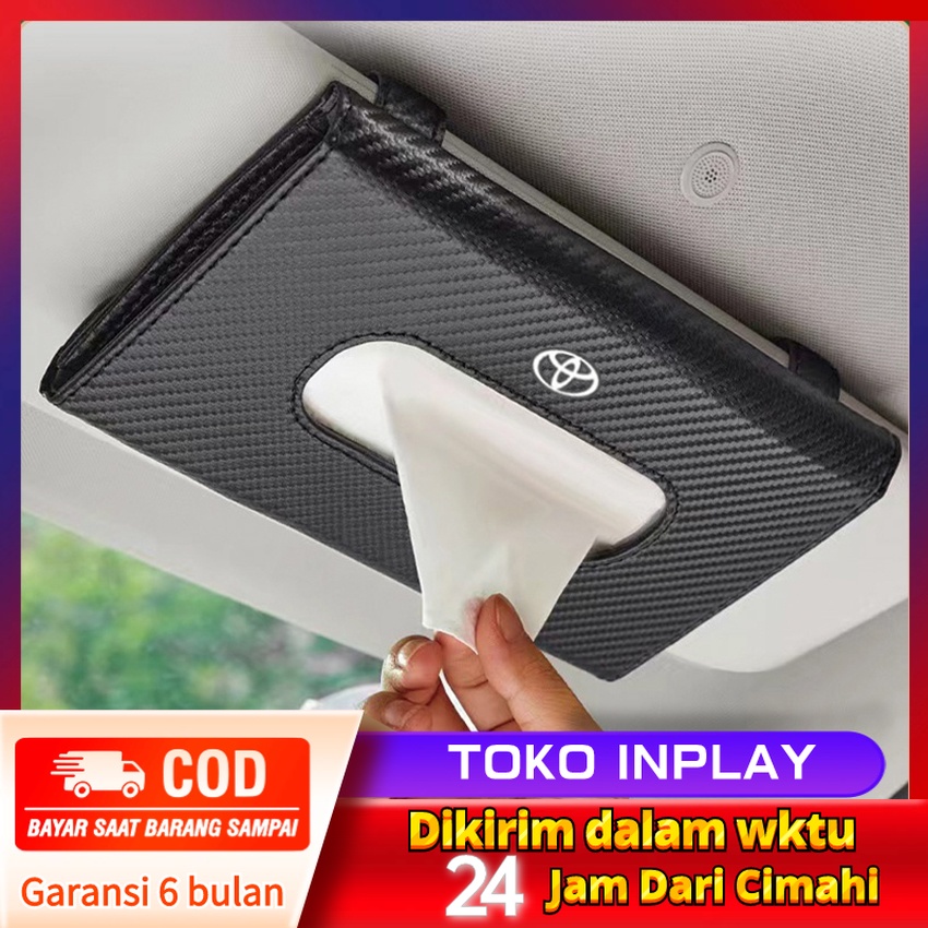 Car tissue holder universal car sun visor tissue organizer Black/car tissue box hanging sun visor clasps PU leather car tissue holder logo Toyota Honda Harga 29,000 rupiah*Gratis Ongkir