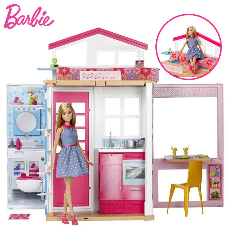 Barbie Búp bê nhấp nháy kỳ nghỉ nhà Barbie nhà & búp bê Kit phòng dễ