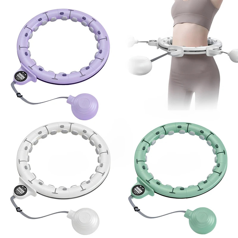 Vòng tập thể dục thông minh có trọng lượng, dụng cụ massage tập thể dục với bóng và bộ đếm dành cho người lớn giảm cân