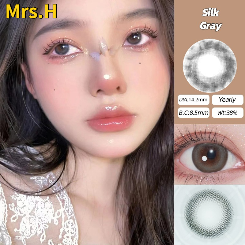  Kính Áp Tròng Cận Màu Nâu Tự Nhiên Cho Mắt Thở 14.2 mm Từ 0 - 8 Độ Có Cận Lệch  Lens cận màu tự nhiên | Lens cho mắt thở | Kính áp tròng không giãn Sử dụng 12 tháng mỗi năm 14.2mm 