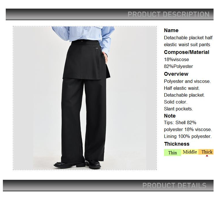 Giordano Women Detachable placket half elastic waist suit pants Free Shipping 18414925 · v2