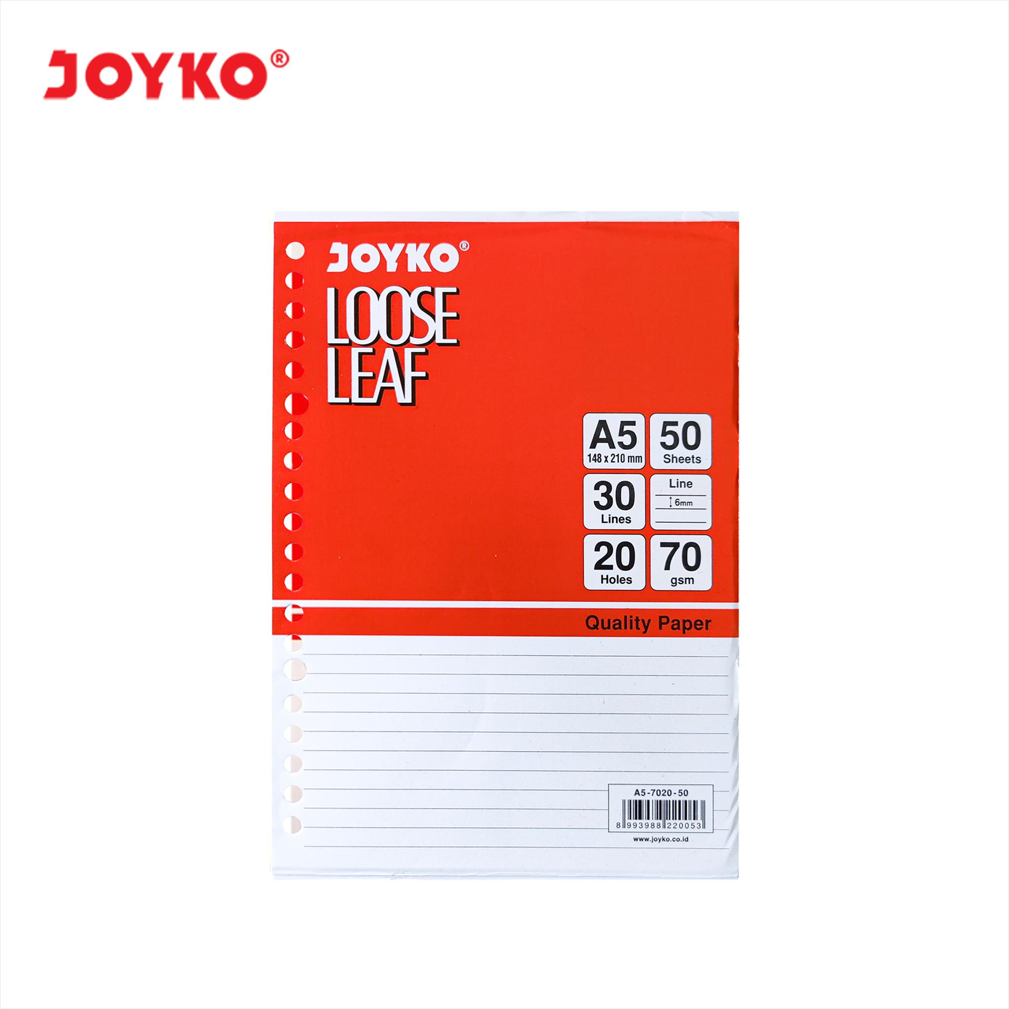 NA JOYKO Loose Leaf Isi Kertas File Binder A5 B5 / Refill Isi Binder Plain Garis Grid Dotted / Polos Kotak Titik