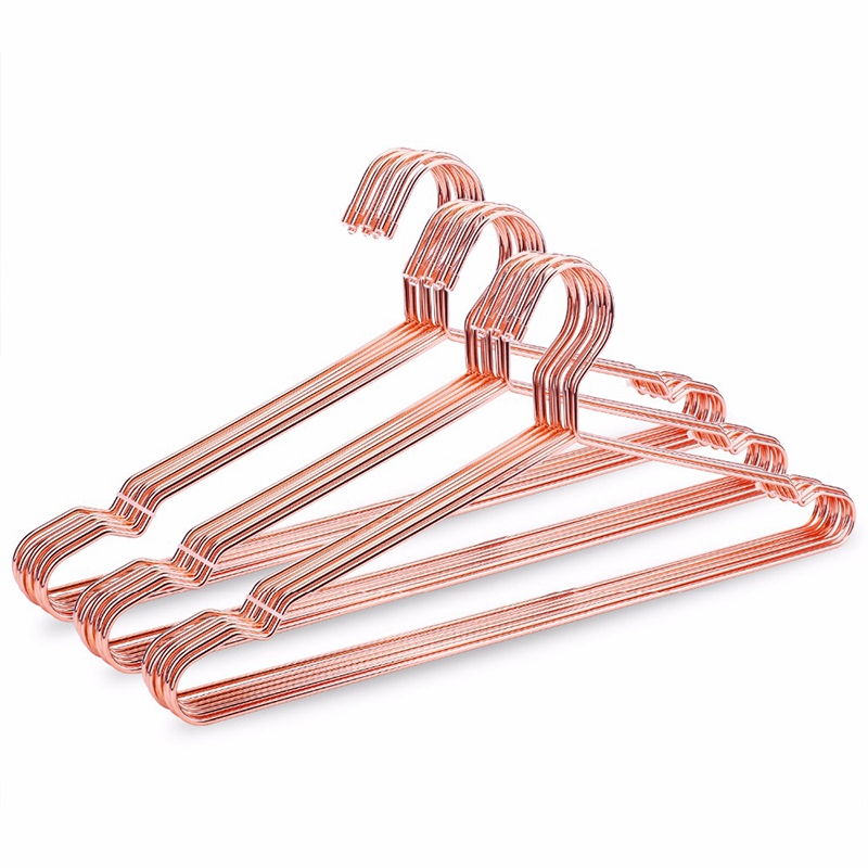 10Pcs Rose Copper Gold Metal Clothes Shirts Hanger with Groove