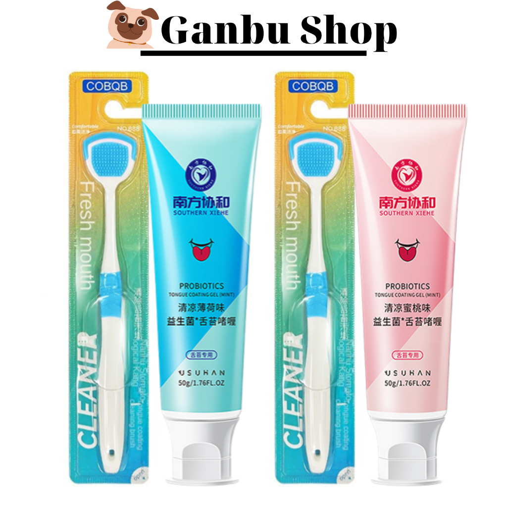 Combo Gel Vệ Sinh Lưỡi & Cạo Lưỡi Làm Sạch Mảng Bám & Giảm Hôi Miệng 50g