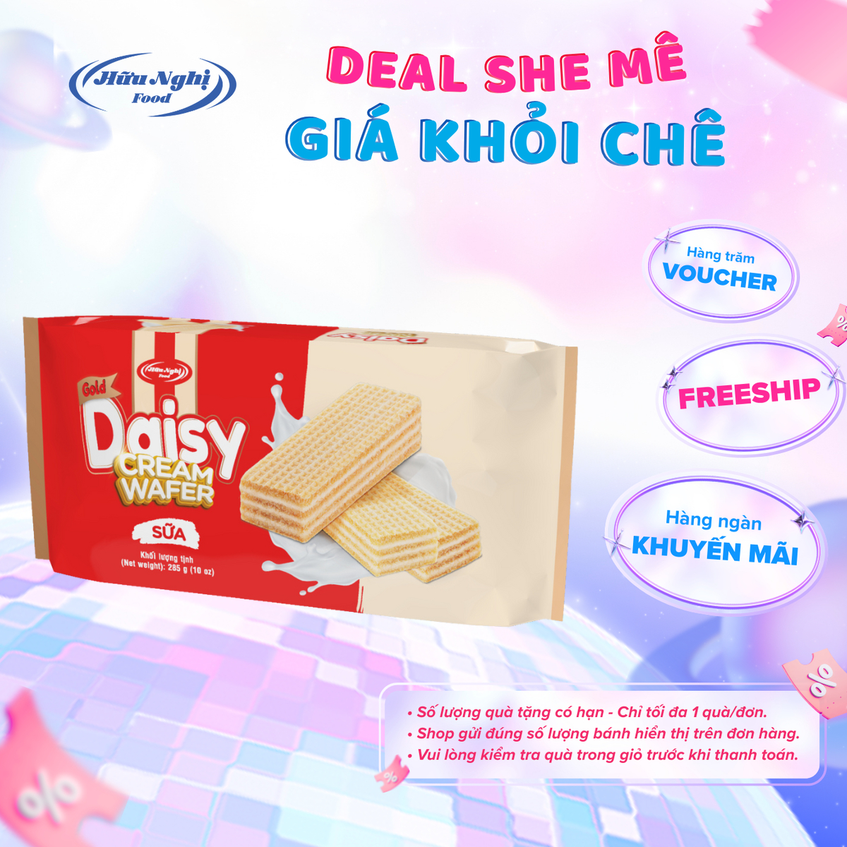 Bánh Gold Daisy kem xốp sữa 285g Hữu Nghị