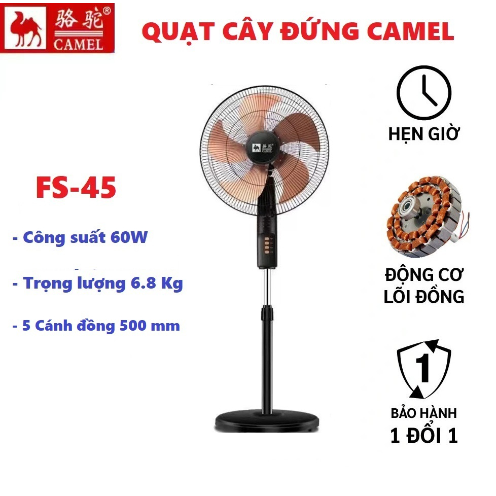 Quạt đứng camel 5 cánh đồng fs-45 và fs-40 cao cấp