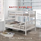 Natty Bunk Bed: Solid Wood, Single & Queen Size