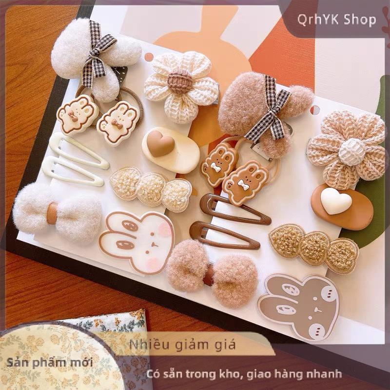 Hàng có sẵn✨ 9pcs 10pcs bé tóc Clip sang trọng hoa bướm Knot tóc Clip đan kẹp bên Clip mỏ vịt Clip vấn đề thẻ bangs Clip