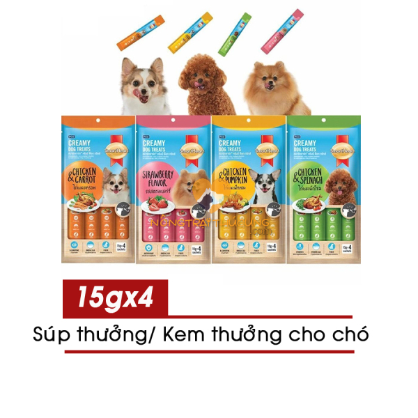 Súp Thưởng - Snack Thưởng Cho Chó SmartHeart Creamy 15g x 4 thanh - Dog Treat - [Nông Trại Thú Cưng]
