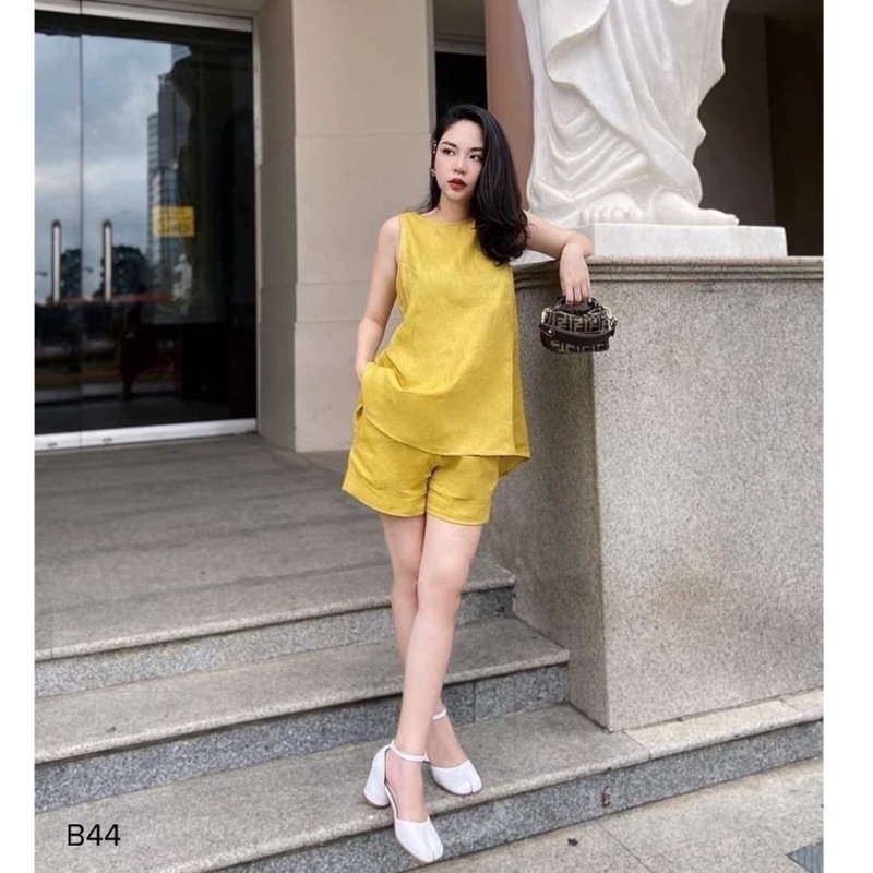Bộ đũi tơ sát nách cổ tròn