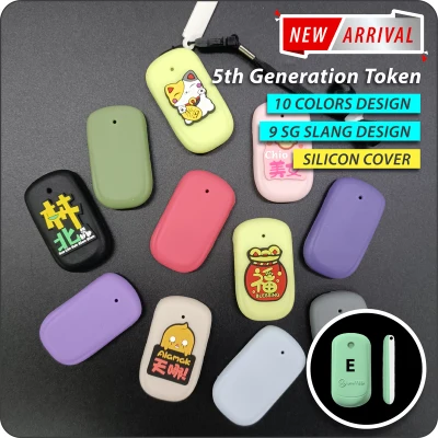 Trace Together Token Pouch Cover Case Holder | SG Slang & Plain Silicon Cover E | Perfect Fitting | Free Lanyard & Label Tag