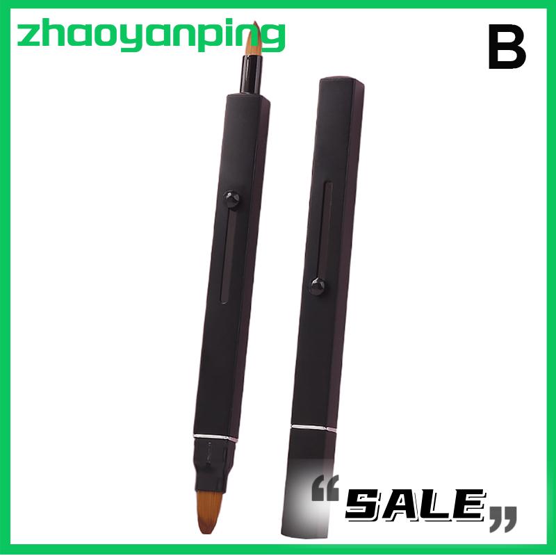 zhaoyanping Xách Tay Mềm Có Thể Thu Vào Lip Bàn Chải Đôi Đầu Trang Điểm Bàn Chải Với Bìa Son Môi Bàn Chải Che Khuyết Điểm Bàn Chải Vẻ Đẹp Bàn Chải Công Cụ - 2