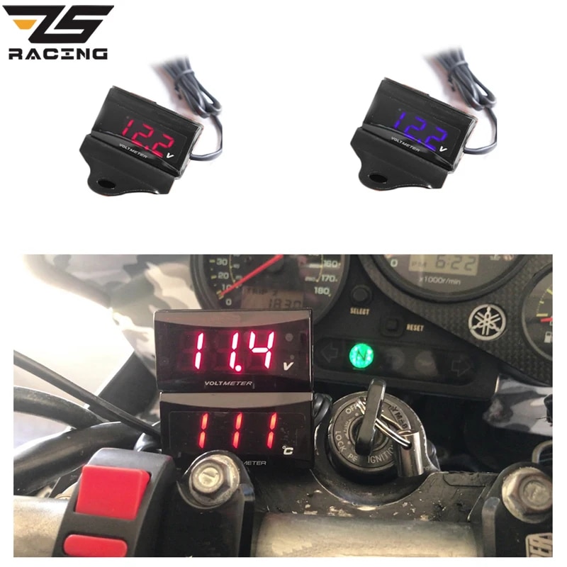 【Exclusive Offer】 Racing Led Digital Display Koso Motorcycle Voltmeter Mini Voltage Meter Volt Tester Panel For Dc 12v Motorcycles Vehicles