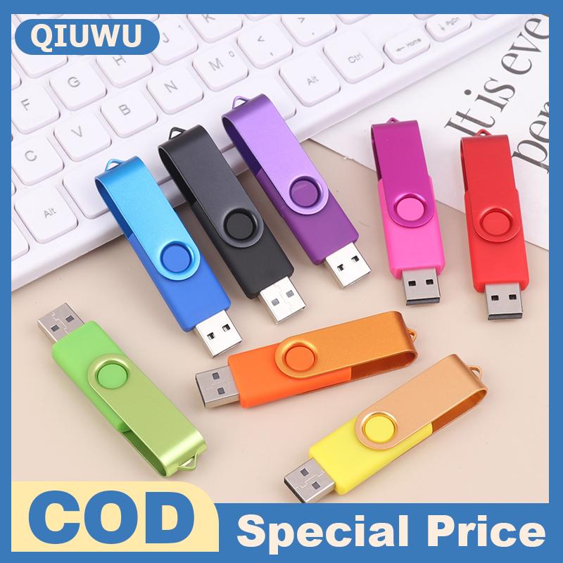 QIUWU แฟลชไดรฟ์ USB สีความจุ64เมตรไดรฟ์ปากกาหน่วยความจำเหมาะสำหรับคอมพิวเตอร์และแล็ปท็อป ราคา 40 บาท*ส่งฟรี